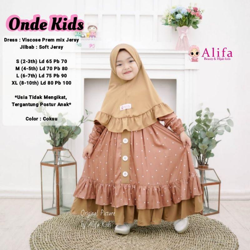 Gamis Anak Onde Kids Alifa Baju Muslim Perempuan Dress 1