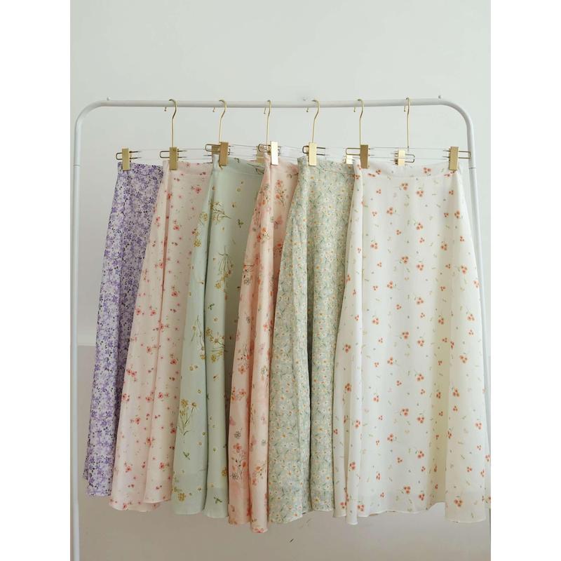 TIELA Chân váy dài hoa nhí-Tiela Skirt