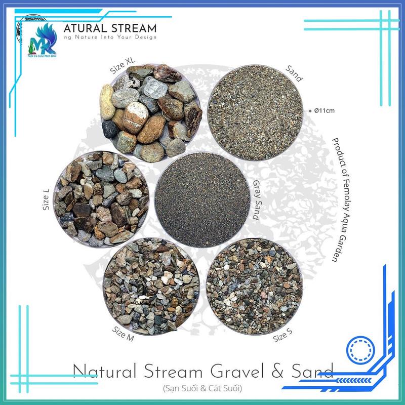 Sạn suối, cát suối, sỏi setup bể cá thuỷ sinh, biotop.