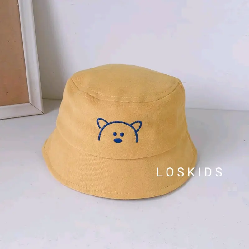 TOPI ANAK BAYI 1 SAMPE 3 TAHUN TOPI BUCKET ANAK BERKUALITAS MOTIF BERUANG TERBARU Hitam Denim 2