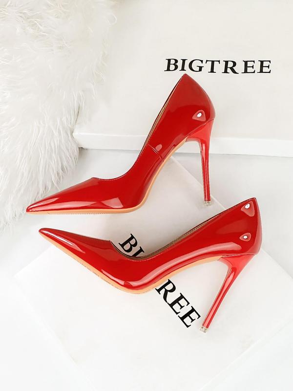 Women's Fashionable Solid Pointed Toe High Heel Shoes, Elegant Slip on Shoes for Party, Daily Clothing Decor for Women & Girls 5