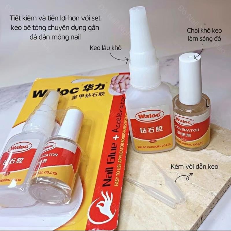Keo waloc gắn mong đính đá nail hành chính hãng làm nail keo đính đá nail