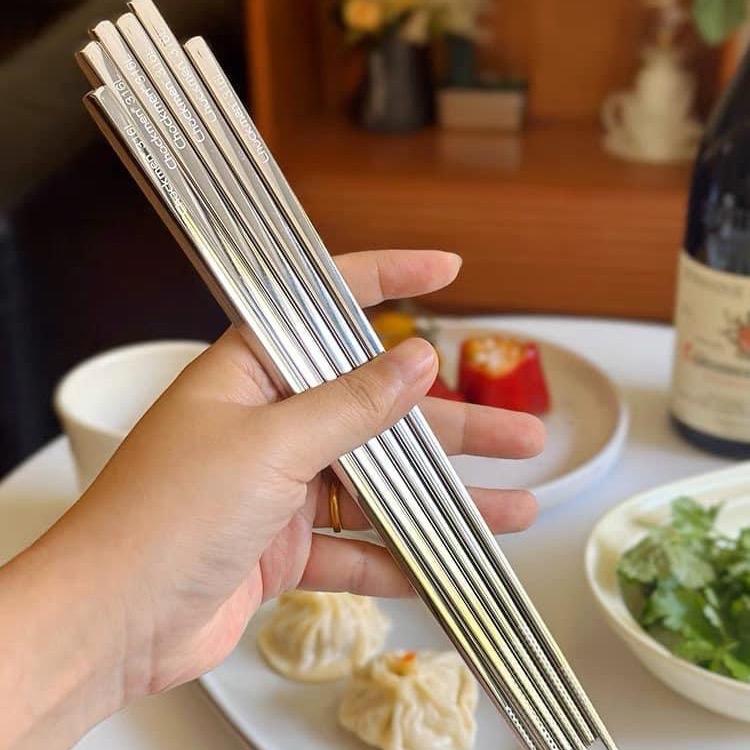 Đũa inox chockmen hàng cao cấp chống trơn trượt, nấm mốc an toàn
