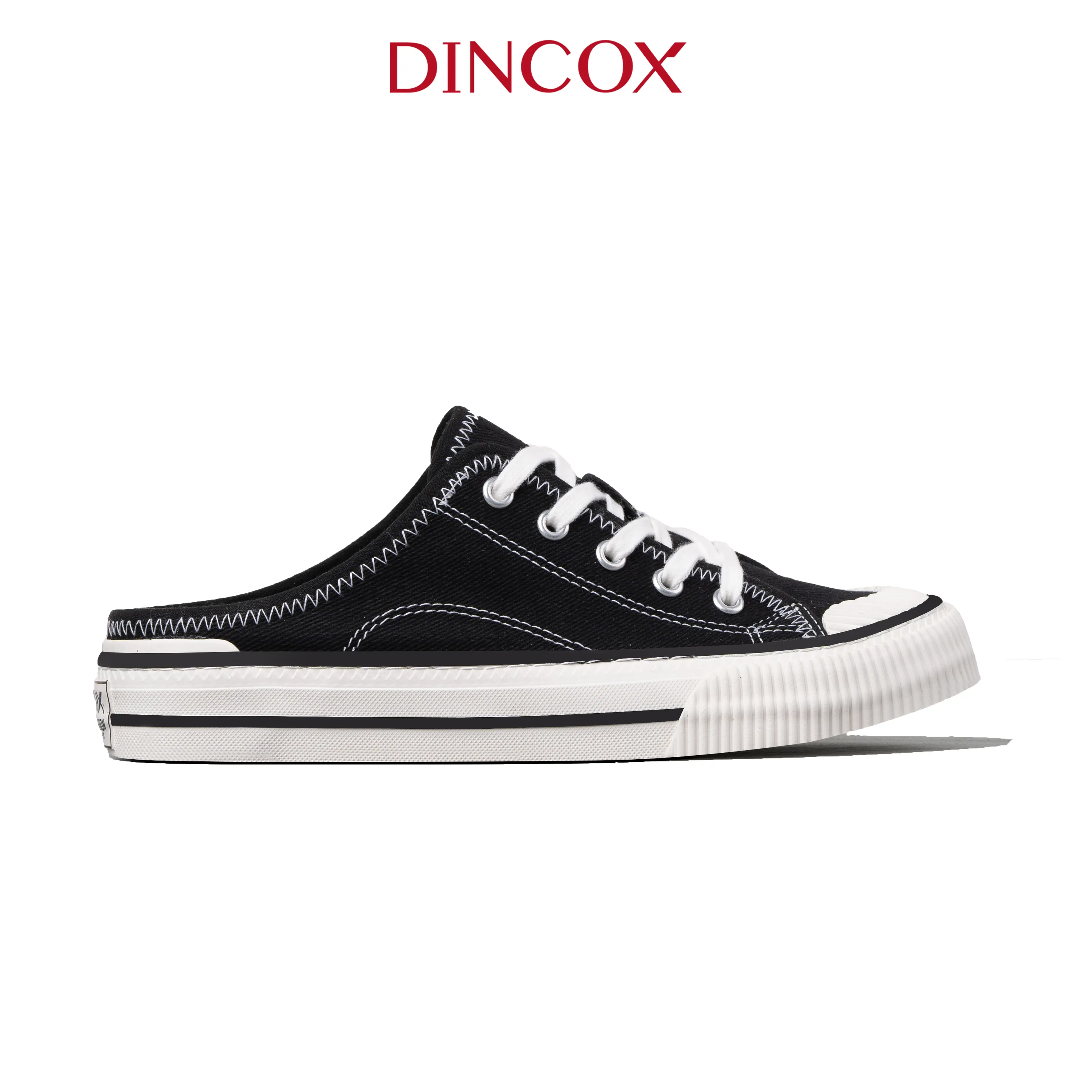 Giày Sục Đạp Gót Mules E10 Black Vải Sneaker Unisex Tăng Chiều Cao 4cm Shoes Nam