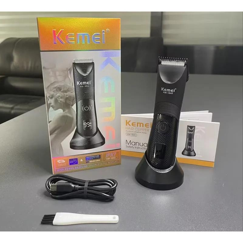 Tông Đơ Cắt Tóc Chống Thấm Nước, Kemei, Dành Cho Nam Giới, Đa Năng, Không Dây, Có Thể Sạc Lại, Tông Đơ Cắt Tóc Điện, Máy Cạo Lông Cơ Thể, KM-1840 0