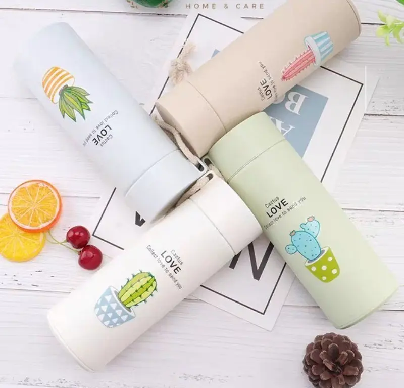 BOTTLE CACTUS Botol Minum Kaca Unik Motif Kaktus Botol Minum Packing Box 0