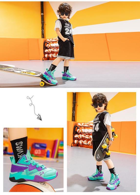 Product Introduction of Korean basketball shoes for kids  Anti slip and wear-resistant rubber shoes for kids shoes sneakers size 28-39(+1 size) 45