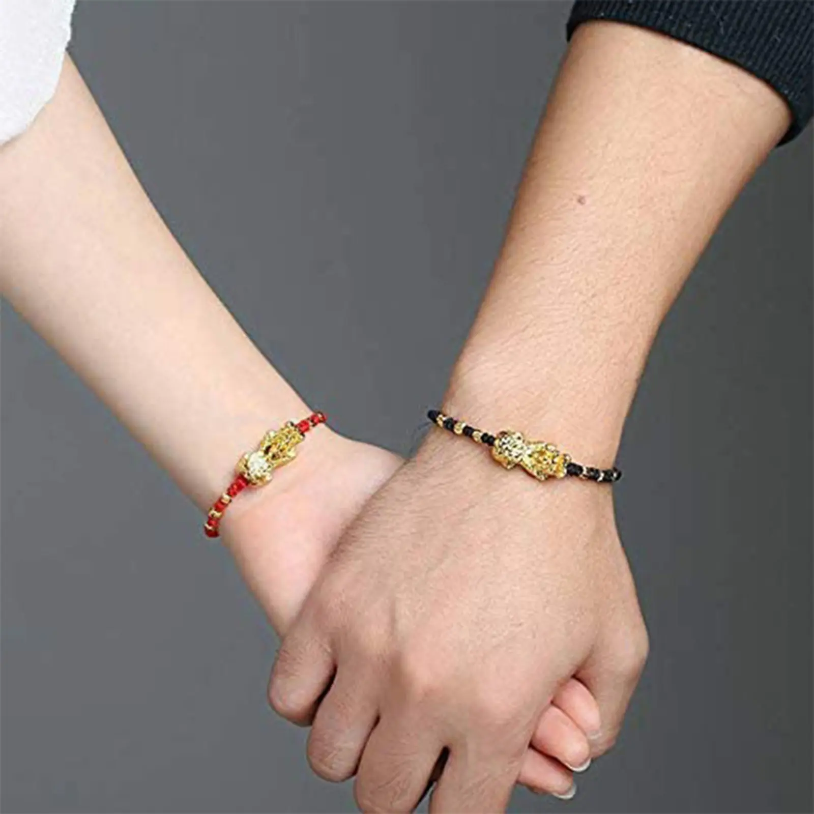 【Available】 Good Luck Amulet Pixiu Red String Bracelet Vintage Braided Black Rope Lucky Adjustable Handmade Ethnic Animals Bangle