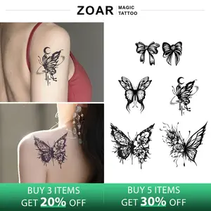 ZOAR-Y03 Stiker Tato Temporary Semi Permanen【Kombinasi kupu-kupu】Tahan lama Tattoo menempel dekorasi seni untuk pria dan wanita