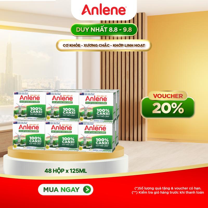 Thùng 12 lốc sữa nước Anlene Concentrate Vanilla Milk 4x125ML