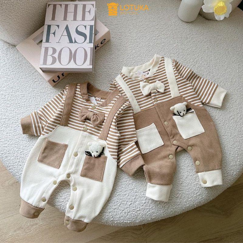  Body Yếm Lót Lông Ấm Áp Cho Bé Bodysuit LOTUKA Bé Trai Bé Gái Quần Áo Trẻ Em Bộ Liền Thân Thu Đông Size 3-12kg 