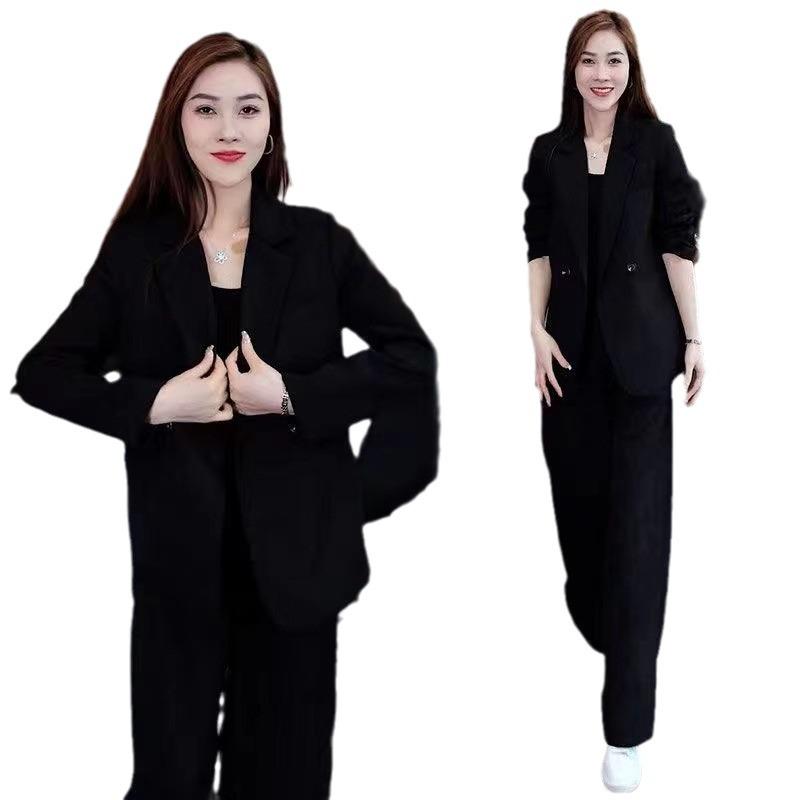 Bộ Đồ Ngoại Cỡ, Chuyên Nghiệp, Hàng Mới Về Mùa Xuân 2025, Dáng Rộng Rãi Và Bó Sát, Áo Khoác Blazer Thường Ngày Quần Ống Rộng, Bộ Hai Mảnh 4