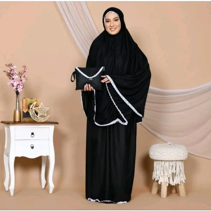 Hemat 100Ribu Dapat 3Pcs Mukena Traveling Renda Hyget Polos 1