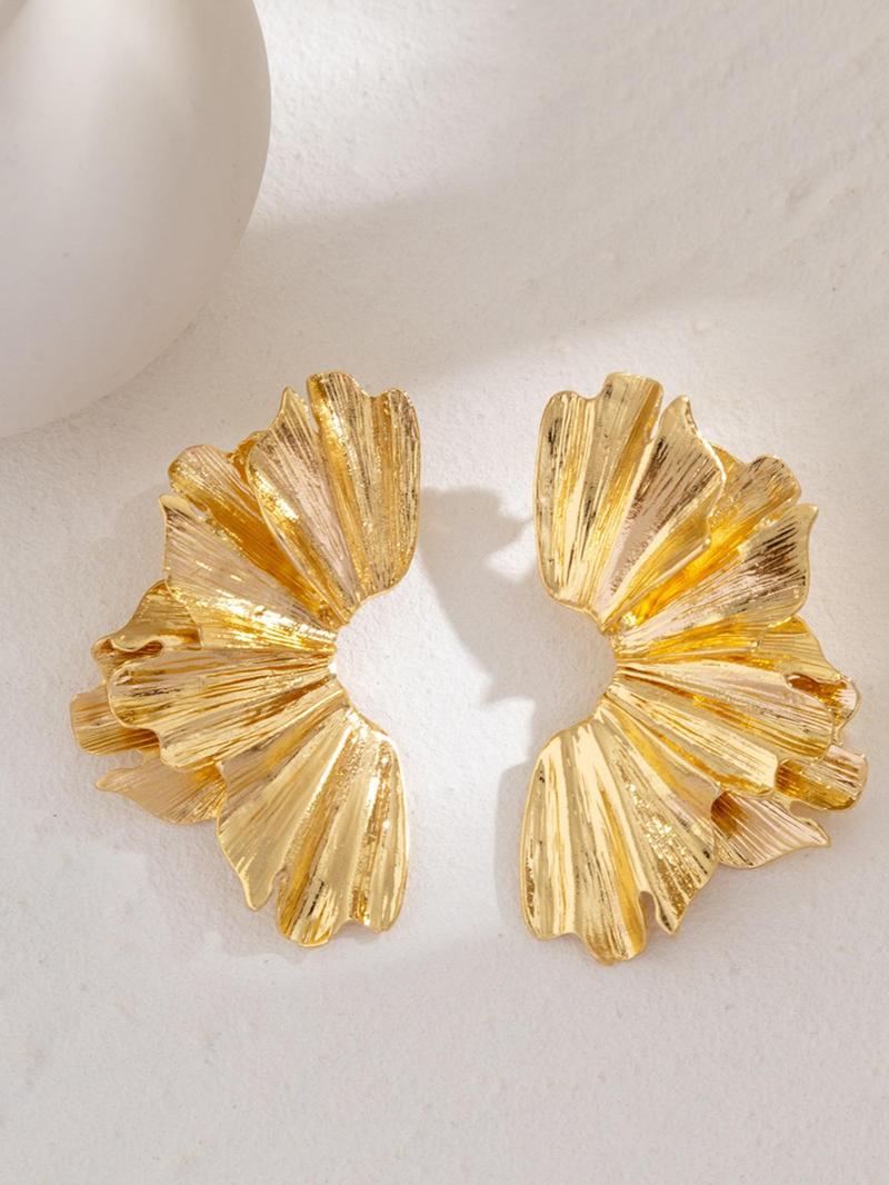 Product Introduction of Boho Style Texture Metal Design Stud Earrings, Fashion Stud Earrings for Party, Daily Decor, Trendy All-match Vintage Jewelry for Birthday Gift, Gifts for Her 0