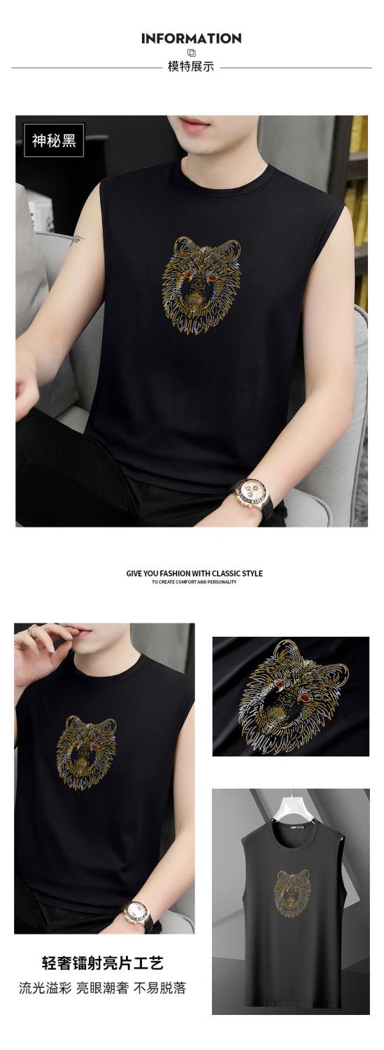 Product Introduction of Ice Silk Modal Thin Sleeveless Vest for Men Summer New Trendy Stylish Short Sleeve Undershirt Base T-Shirt Men's Sport 21