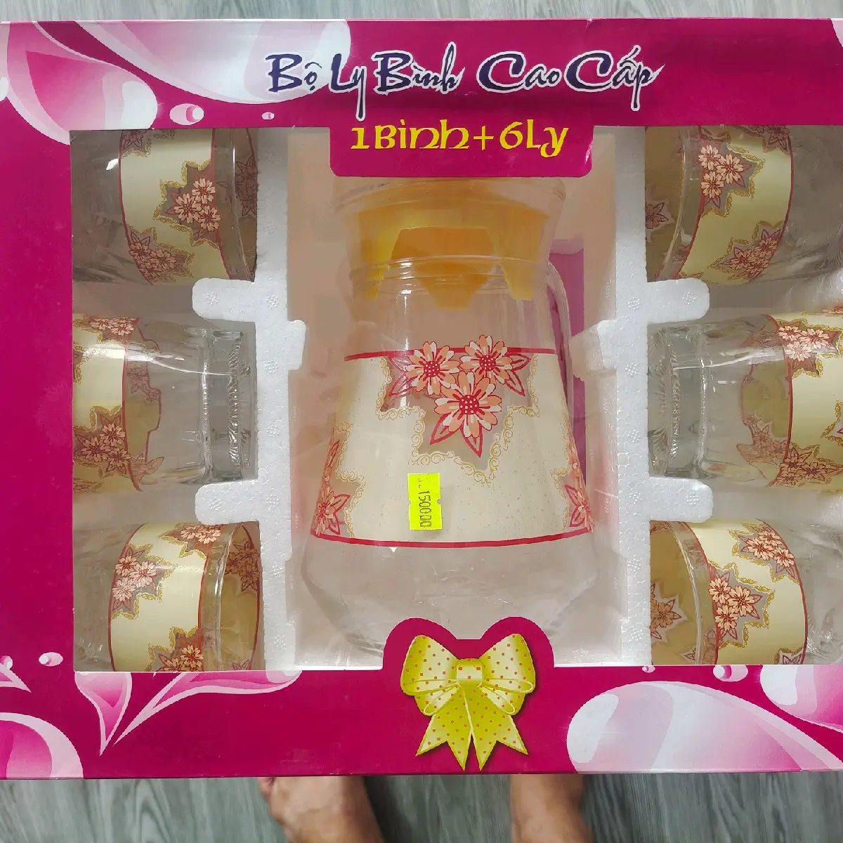 Bộ ấm ly uống nước cao cấp bằng thủy tinh