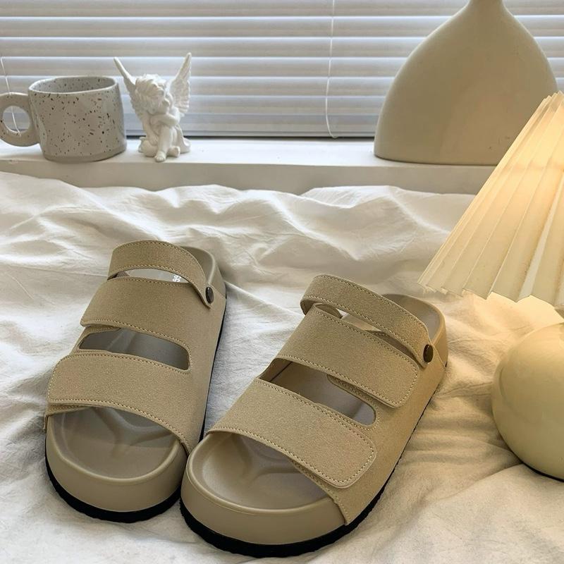 Dép quai hậu da lộn Blaaa có ba màu đen, kem xám va hồng nữ