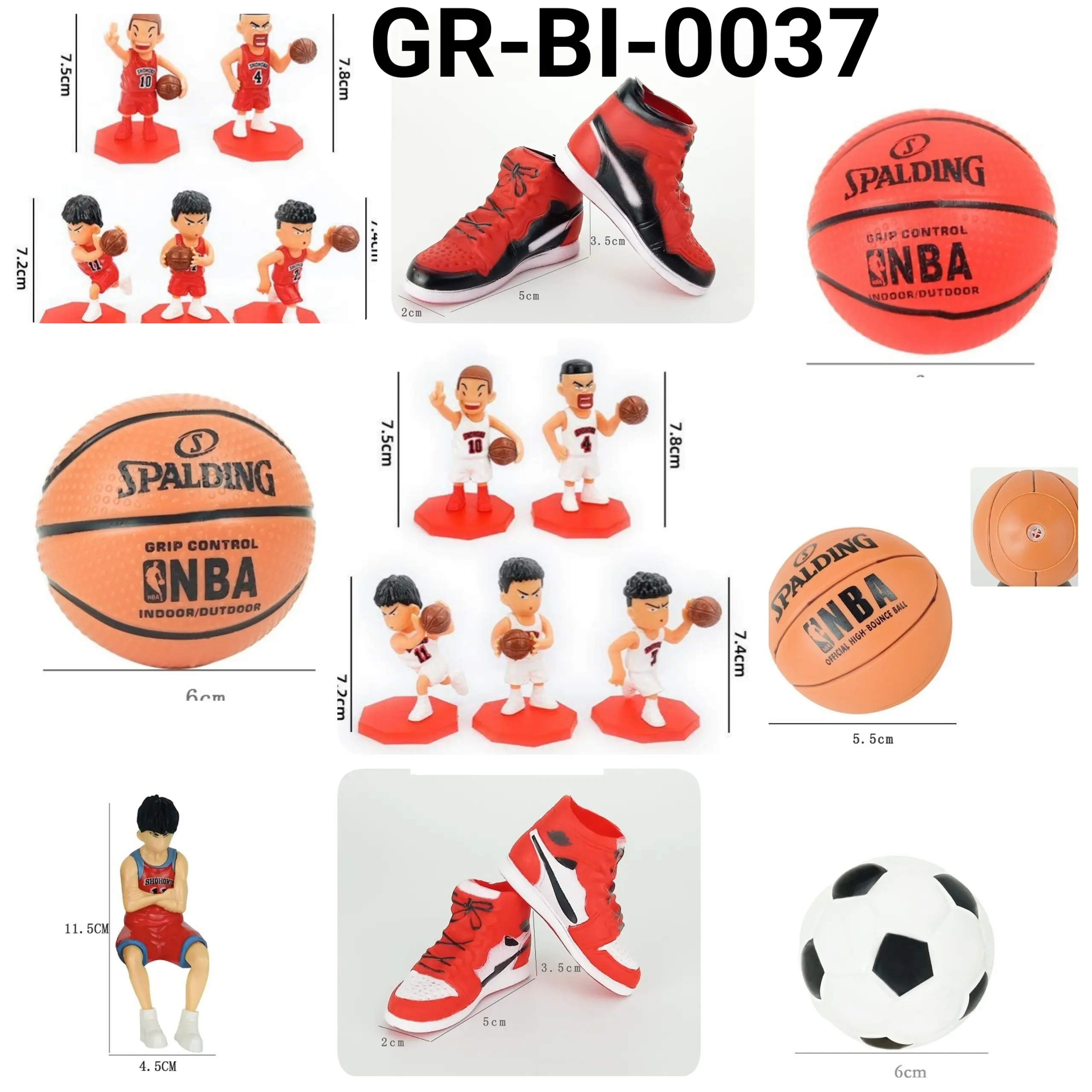 GR-BI-0037 Hiasan topper kue figurine sepak bola pemain sepatu basket