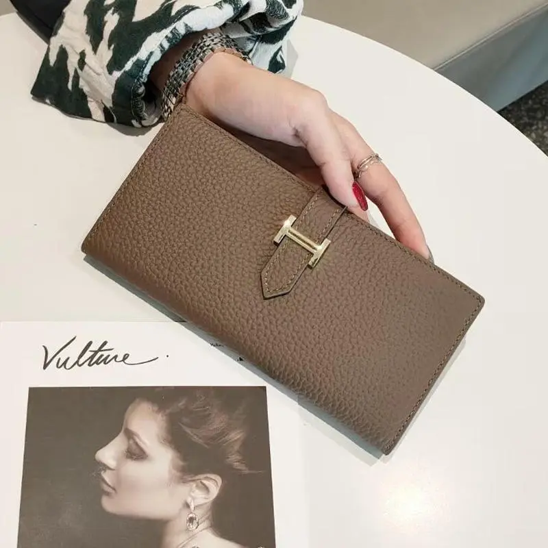 Ví Da Thật Cho Nữ, Kiểu Dài, Thiết Kế Độc Đáo Mới, Ví Có Khóa Kéo, Siêu Mỏng, Da Tinh Tế Có Ngăn Đựng Thẻ Và ví đựng tiền Xu, Phát Hành Năm 2025, HK