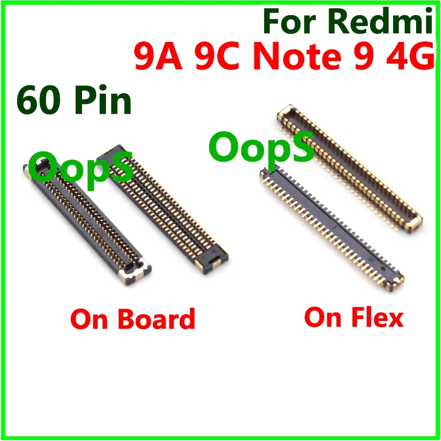 LCD Display Screen Plug FPC Connector For Redmi 9A 9C Note 9 4G On Main board Flex Motherboard 60pin Phone Smartphone