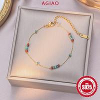Gambar AGIAO Gelang Kaki Manik-manik Blok Warna Merah Anggur Kaca Retro Turquoise Untuk Wanita - Emas, 21+5cm dari A.GIAO.ID Kab. Gresik 3 Tokopedia