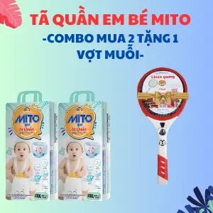 [Mua 2 tặng 1 cây vợt muỗi] Combo 2 Tã Quần Em Bé MITO Siêu Mỏng Thấm Hút Nhanh Thon Gọn Thoáng Khí Chống Hăm Không Tràn Từ Size L48 đến 4XL40 Cho Bé