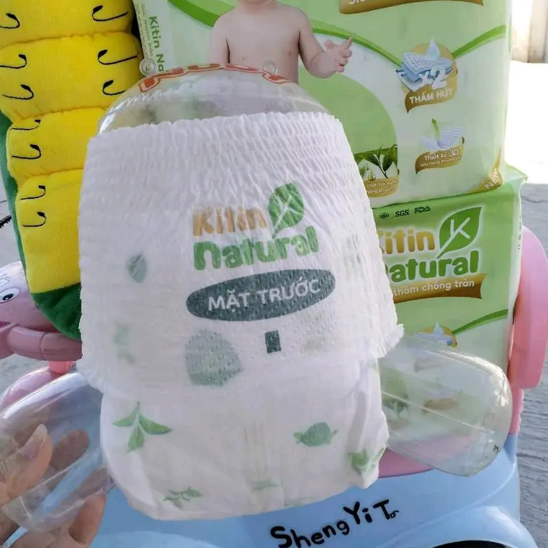 (Tích Điểm Đổi Xe) 1 Bịch Tã Bỉm Kitin Natural, đủ size Dán và Quần Cho Bé Voi Xe Đẩy 3