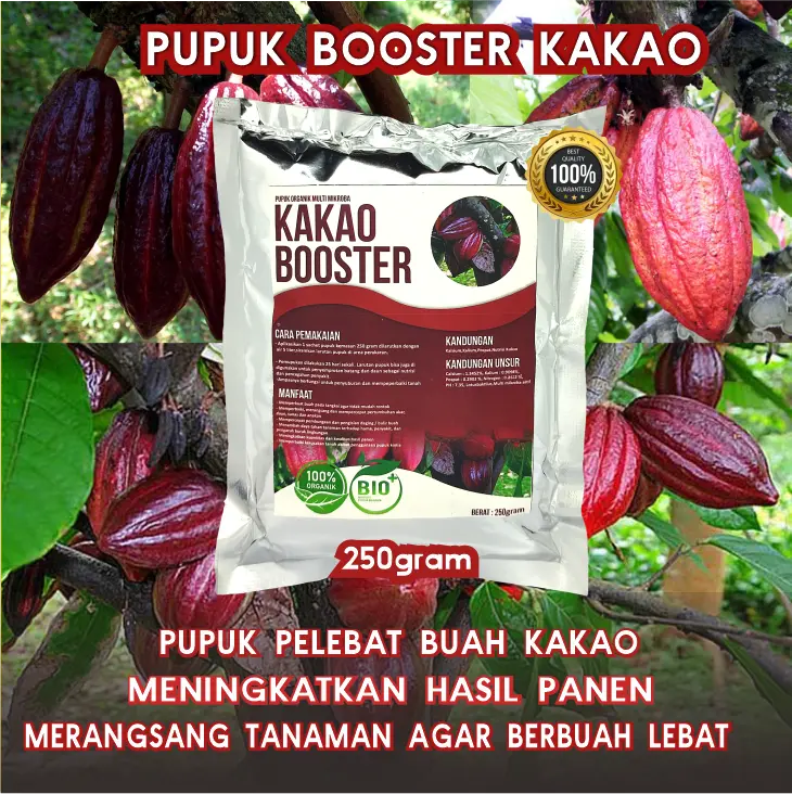 Pupuk Booster Kakao- Pupuk organik pelebat buah, menyuburkan tanaman, dan memperkuat tanaman Kakao Alami Tumbuhan