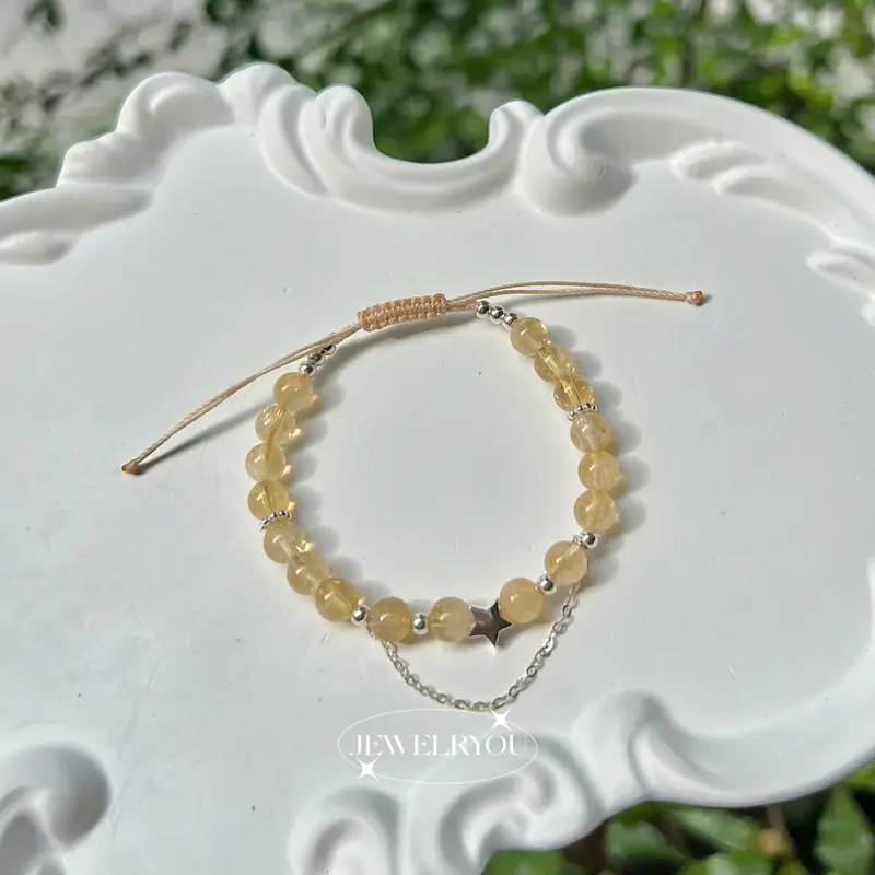 Vòng tay charm sao bạc ci-trin Jewelryou đá năng lượng tài lộc công việc may mắn - Jew39 2