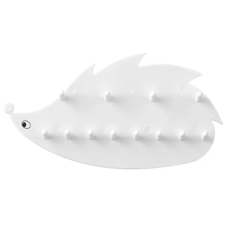 White Plastic Hedgehog Double-Sided Sticky Hook Multifunctional Hedgehog Wall Hook Earring Necklace Hanger