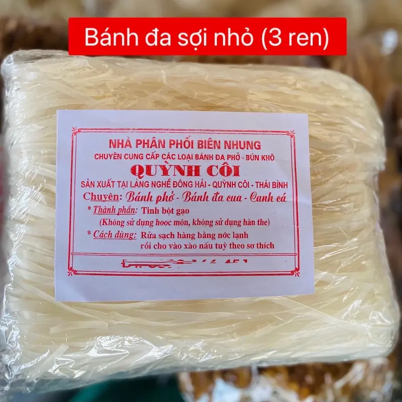 Bánh đa khô Thái Bình (bánh phở, mì gạo) sợi thẳng, dai ngon túi 1kg 1