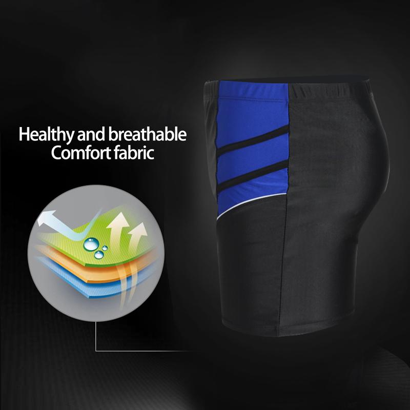 AHnitvang-Men Teens Water Repellent Swimming Shorts Mid-rise Patchwork Color Quick Dry Swimming Trunks Inner Drawstring Breathable Shorts Swimsuit 4