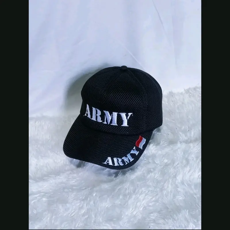 Topi pria dewasa bordir satpam, army, security, bendera, garuda, nkri bahan doble mesh tebal Topi Bisbol 3