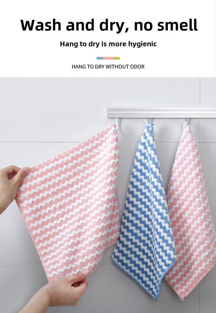 Product Introduction of Kitchen Cleaning Cloth Towel Dishwashing Cloth Household Lazy Glass Table Cleaning Non-Shedding Absorbent Non-Greasy microfiber  cloth 8
