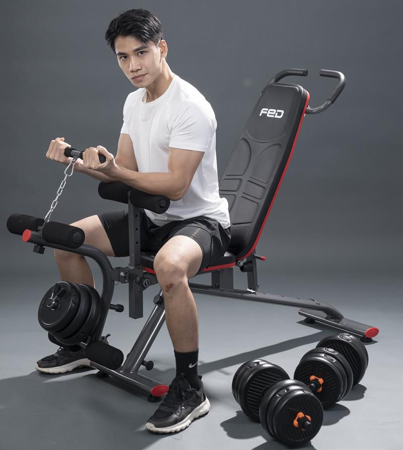 Product Introduction of Ghế tập tạ đa năng FED XM-0118 có đá chân (không bao gồm bánh tạ) 14