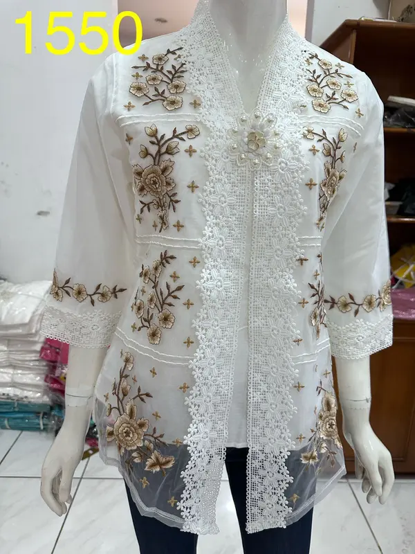 1514 kebaya rompi organdi alexuez premium brukat /kebaya encim bordir 3
