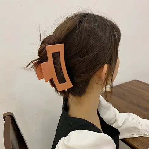 BISA COD F5808 Jedai Persegi Panjang Doff Korean Style Import / Jedai Wanita / Jepit Rambut Polos Plastik Clips 1