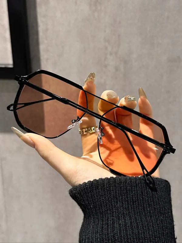 Unisex Vintage Metal Frame Sunglasses for Women, Trendy Casual Thin Sunglasses for Everyday Use, Modern Fashion Accessories for Outdoor Activities 3