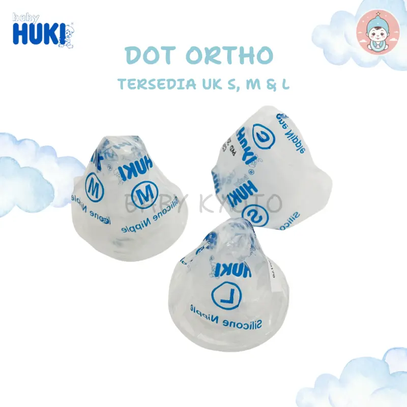 BK Huki Dot Bayi Orthodontic Nipple Gepeng Ortho Silicone Karet Anti Kolik Toples isi 18 BPA Free 1
