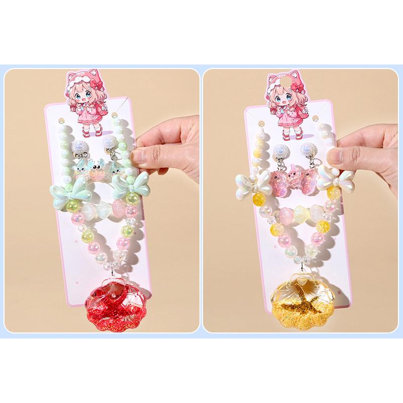 Product Introduction of Best-Selling Ocean-Themed Jewelry Set for Girls - Necklace, Bracelet & Earrings with Sand & Shell Design 0