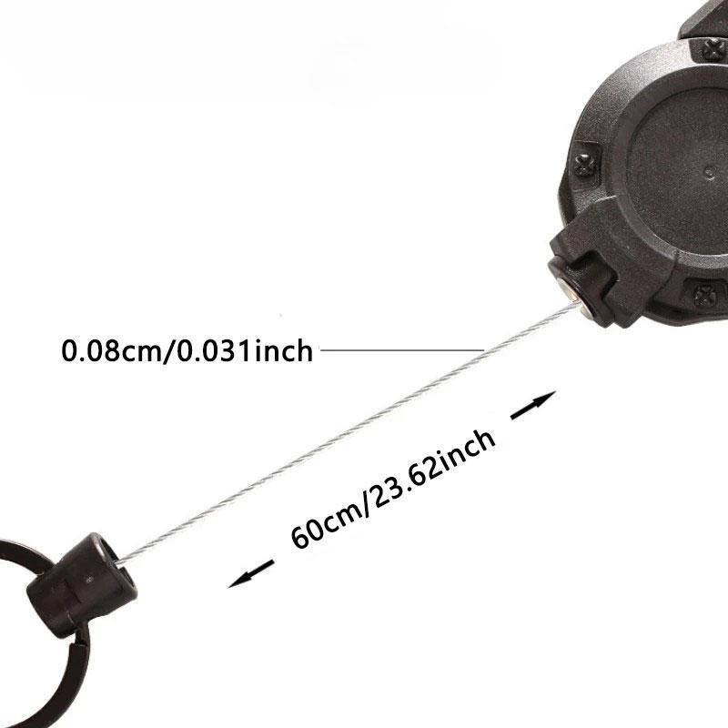 Product Introduction of Retractable Carabiner Keychain, Outdoor Easy Pull Keychain Tool, Stretchable Wire Rope Keychain, Outdoor Climbing Accessories 2