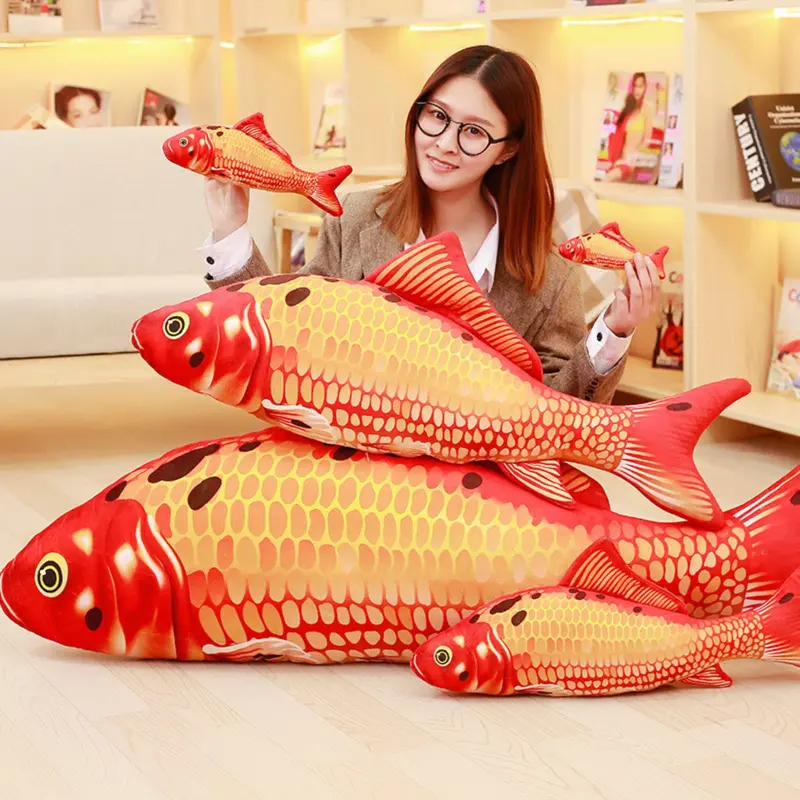 Gấu bông gối ôm cá chép KOI thú nhồi bông vải mềm mịn xinh xắn hàng cao cấp [Có bảo hành] Toy Thú Bông Đồ Chơi Phát Nhạc 4