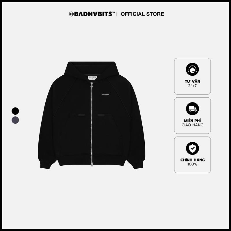 ÁO KHOÁC HOODIE UNISEX - S-ON THE GO HOODIE ZIP BLACK - BAD HABITS - SUPERTRAMP