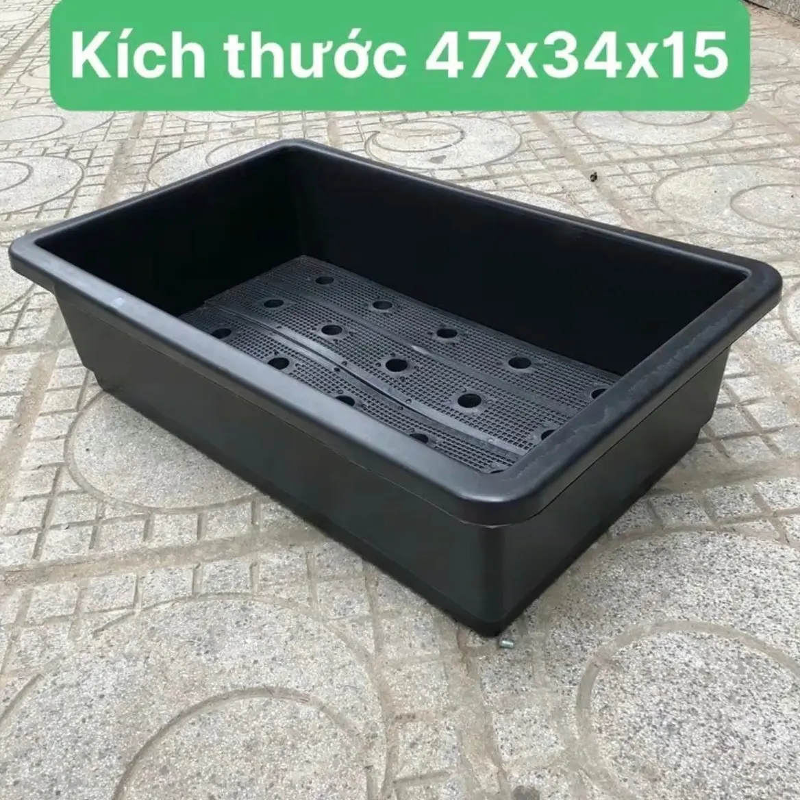 ￼Combo 2/5 cái Trồng Rau Thông Minh 47x34x15cm chuyên trồng rau sạch, rau mầm siêu tiện lợi size lớn chậu nhựa