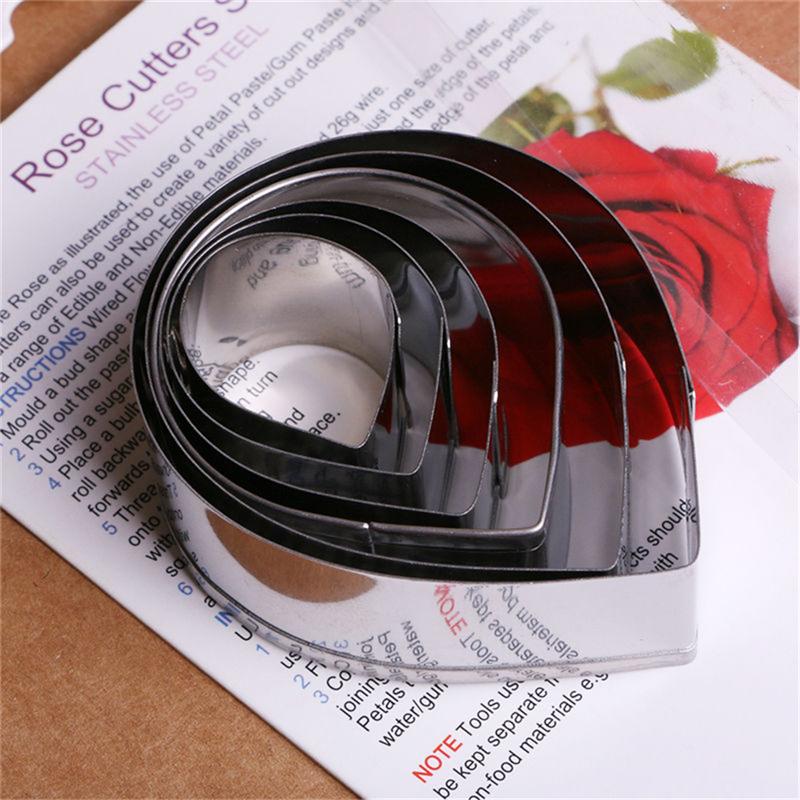 Product Introduction of [WWW] 6PCS/Set Rose Petal Mold for Cake Decor Fondant Sugarcraft Cutters Tools Mould 28