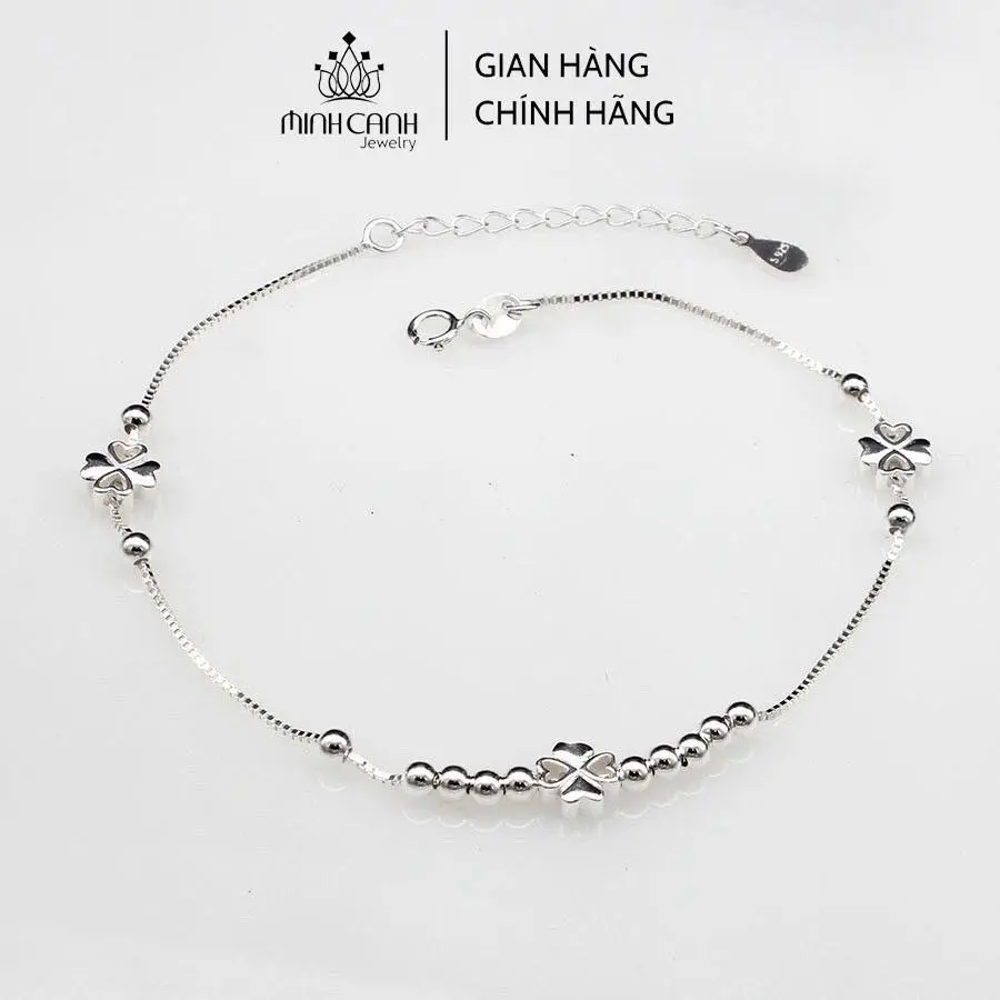 Lắc Chân Cỏ 4 Lá May Mắn Bạc Ý S925 - Minh Canh Jewelry