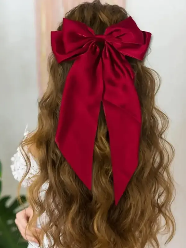 Elegant Tiered Layered Bowknot Decorated French Hair Clips, Gifts for Her, Bow Trend Hairstyles, Large Size French Claw Clip, Hair Accessories for Party & Back To School, Gift for Girlfriend, Barrettes, Ponytail Hair Clip 6