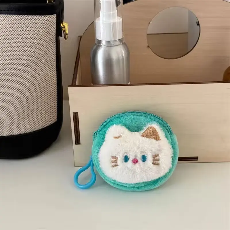Túi Đựng Tai Nghe Nhồi Bông Móc Khóa, Xiaohongshu Hellosweetie Mắt Xanh Kitty Hoạt Hình Dễ Thương, Túi Đựng, Thích Hợp Cho Ví Tiền Xu 2