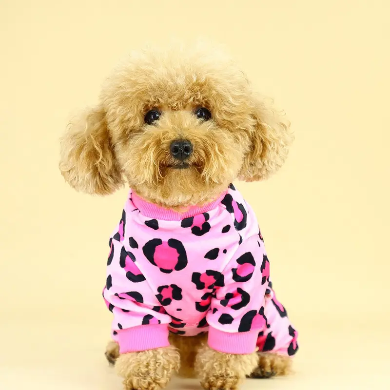 Leopard Print Dog Pajama, Fashionable Cozy Pet Clothes for Small Medium Large Dogs, Perfect Pet Clothes for Comfort and Style 7