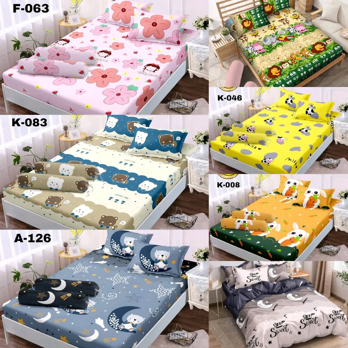 sprei homemade motif karakter terbaru 180x200